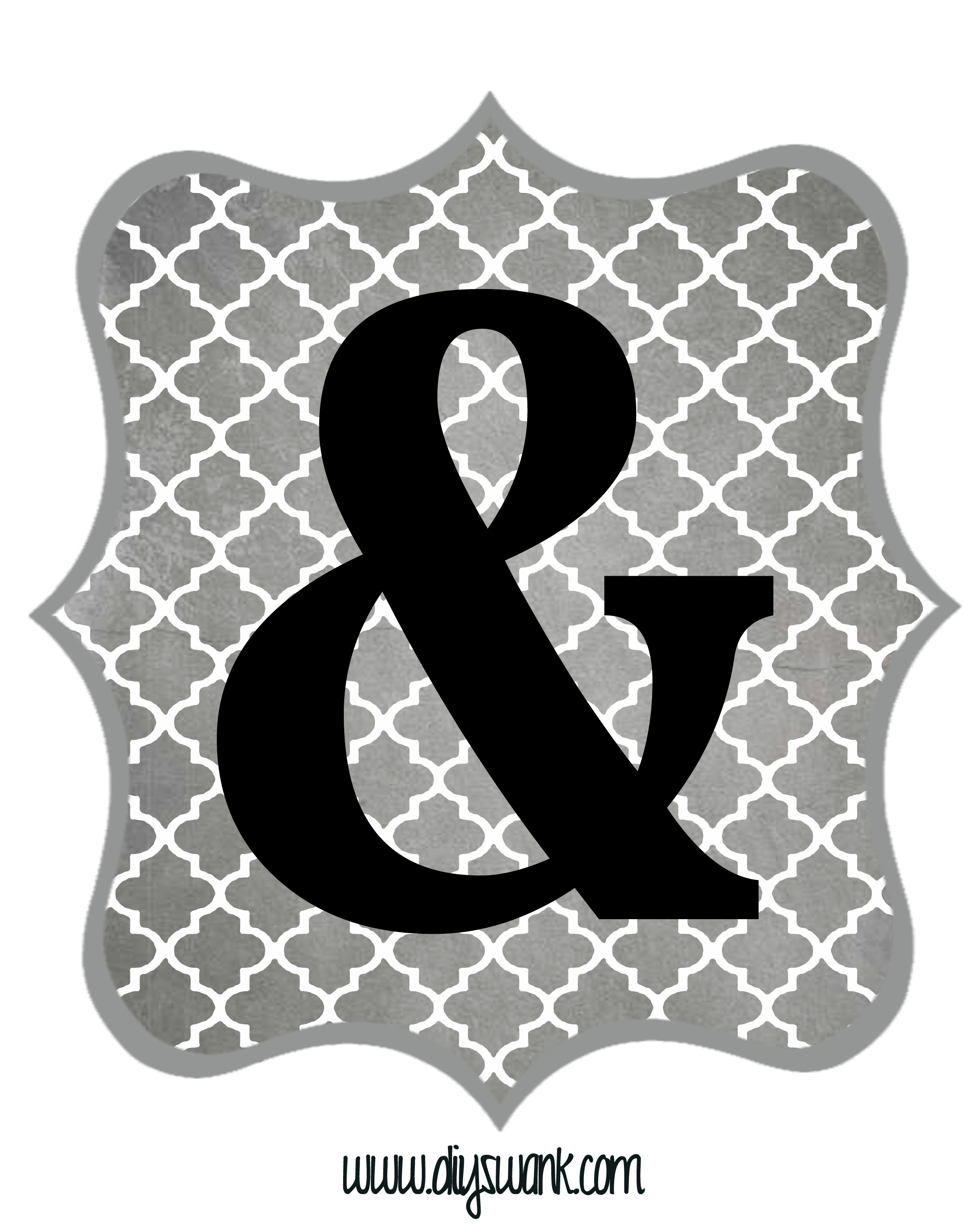 Free Printable Letters Gray and Black DIY SWANK