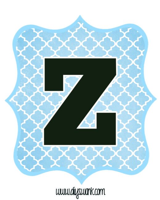 Blue_Black Letter_Z — DIY SWANK