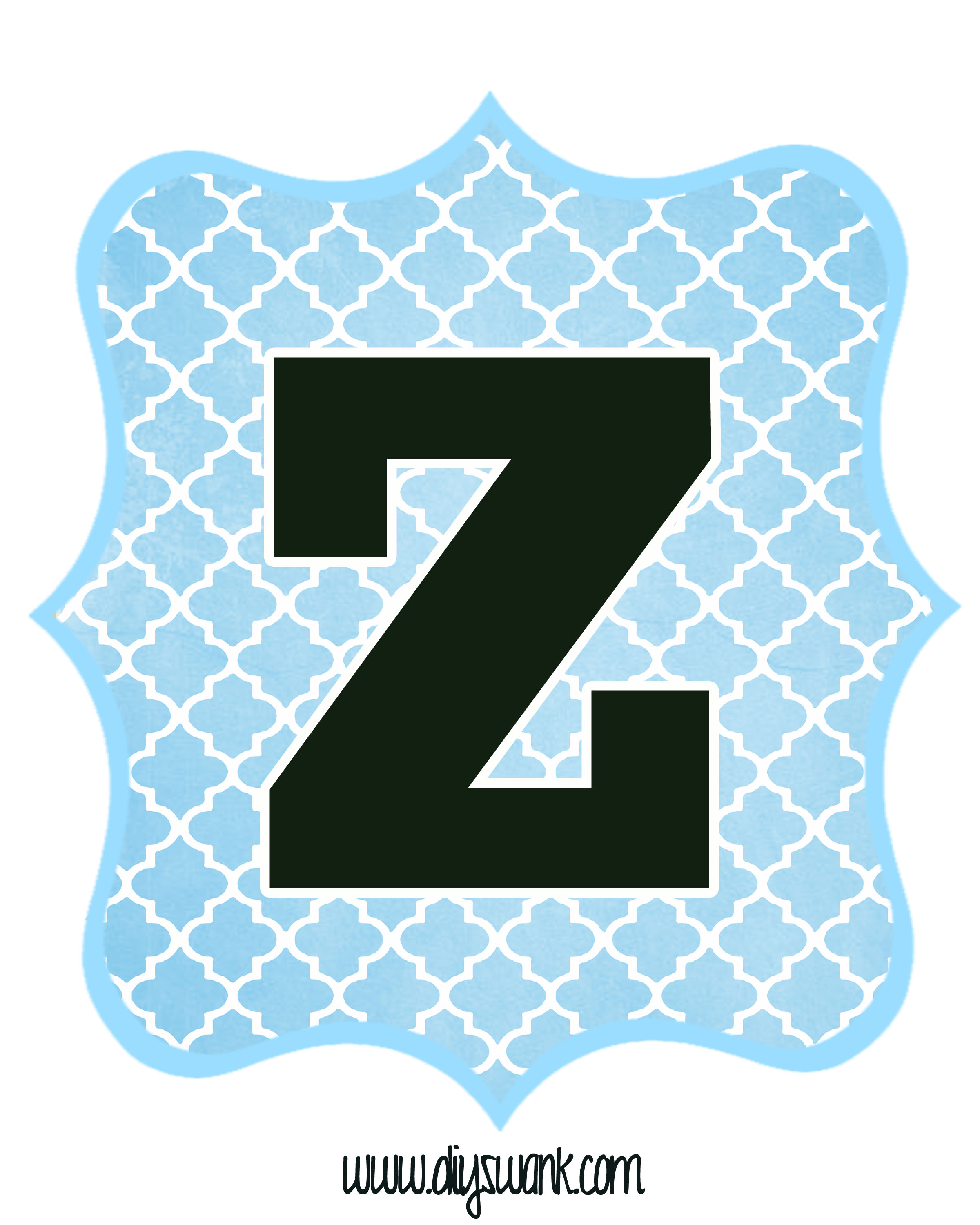 Blue_Black Letter_Z — DIY SWANK