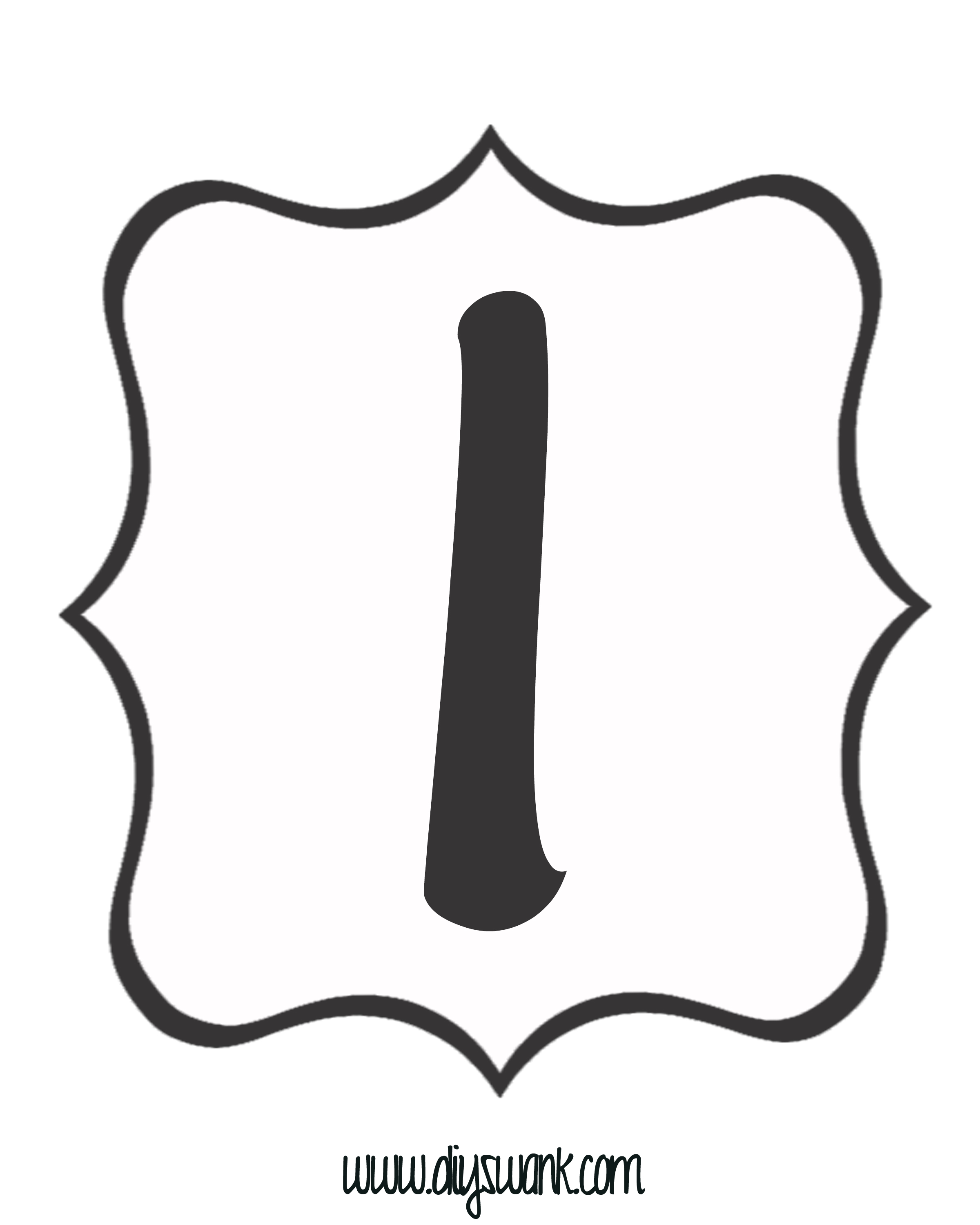 White and Black Letter_I — DIY SWANK