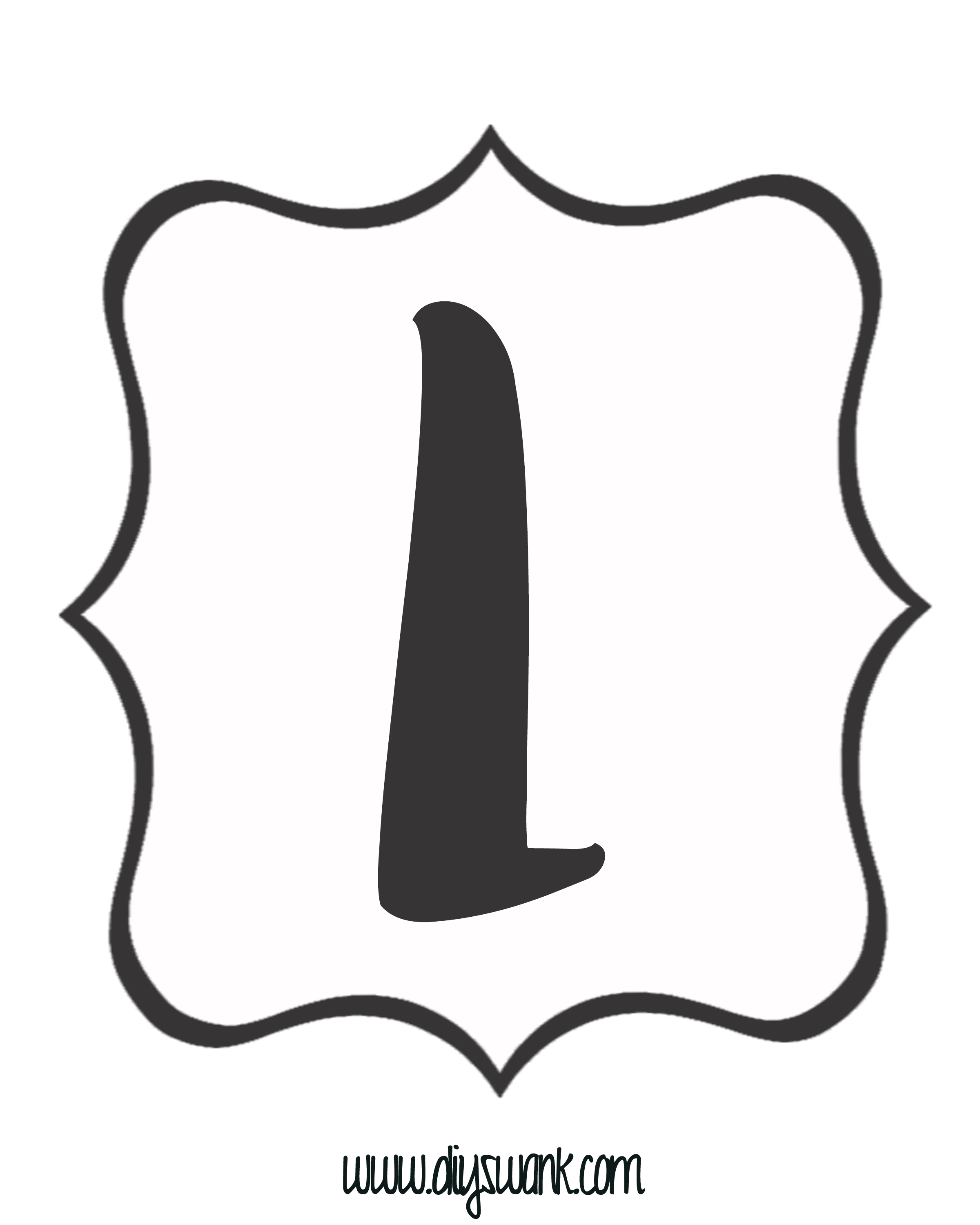 White and Black Letter_L — DIY SWANK