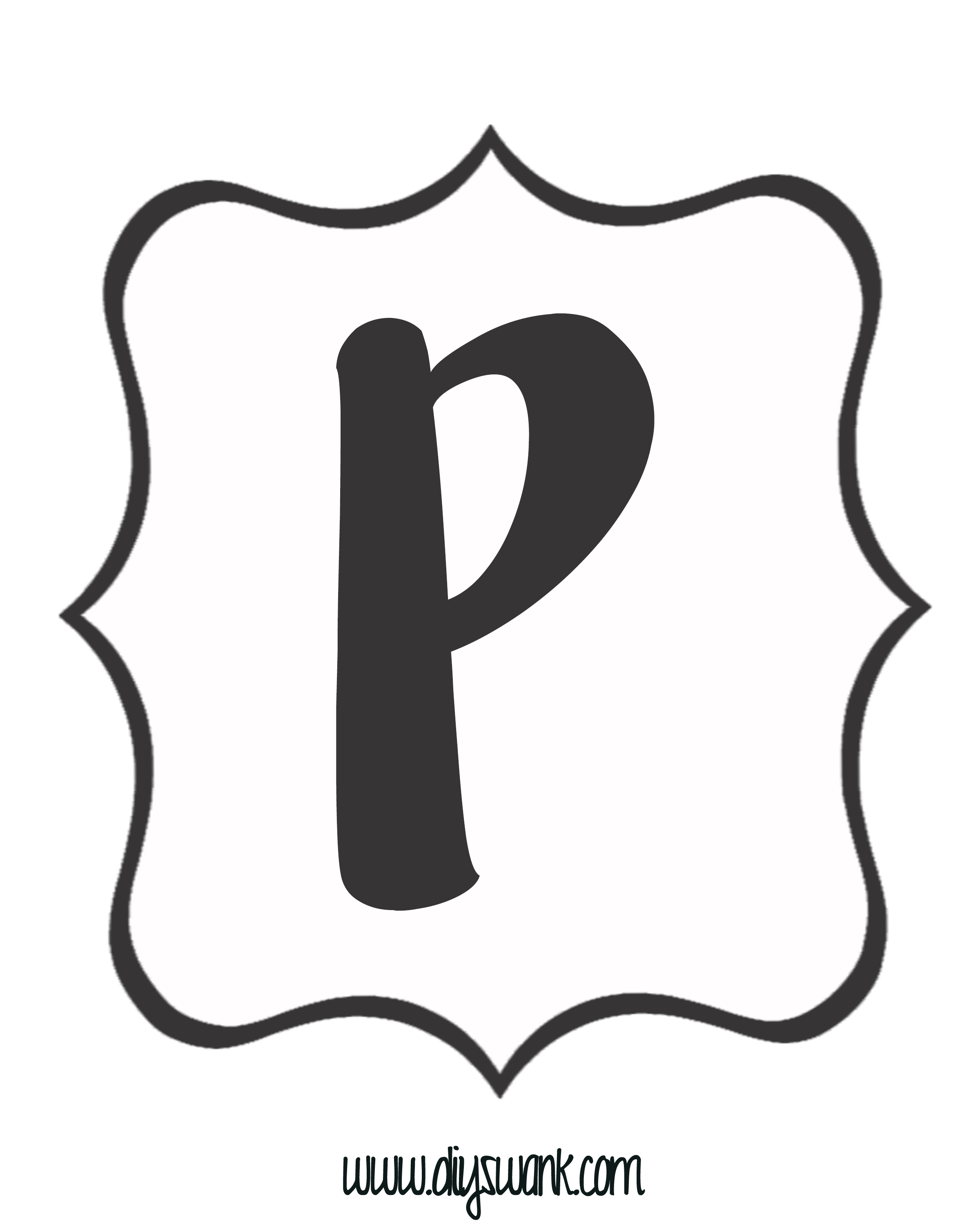 White and Black Letter_P — DIY SWANK