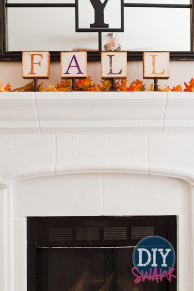 DIY Fall Chevron Wood Block Letters - Free Printable - Swanky Design Co.
