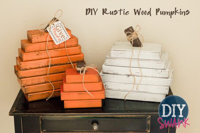 A tutorial on how to make these easy Rustic Wood Pumpkins. DIY Fall Decor