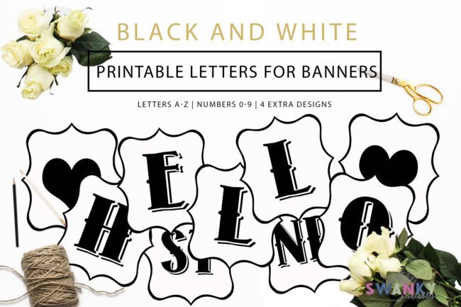 Black-and-White-Banner-Letters