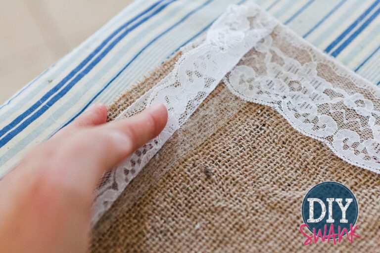 DIY Burlap and Lace Table Runner Tutorial - Swanky Design Co.