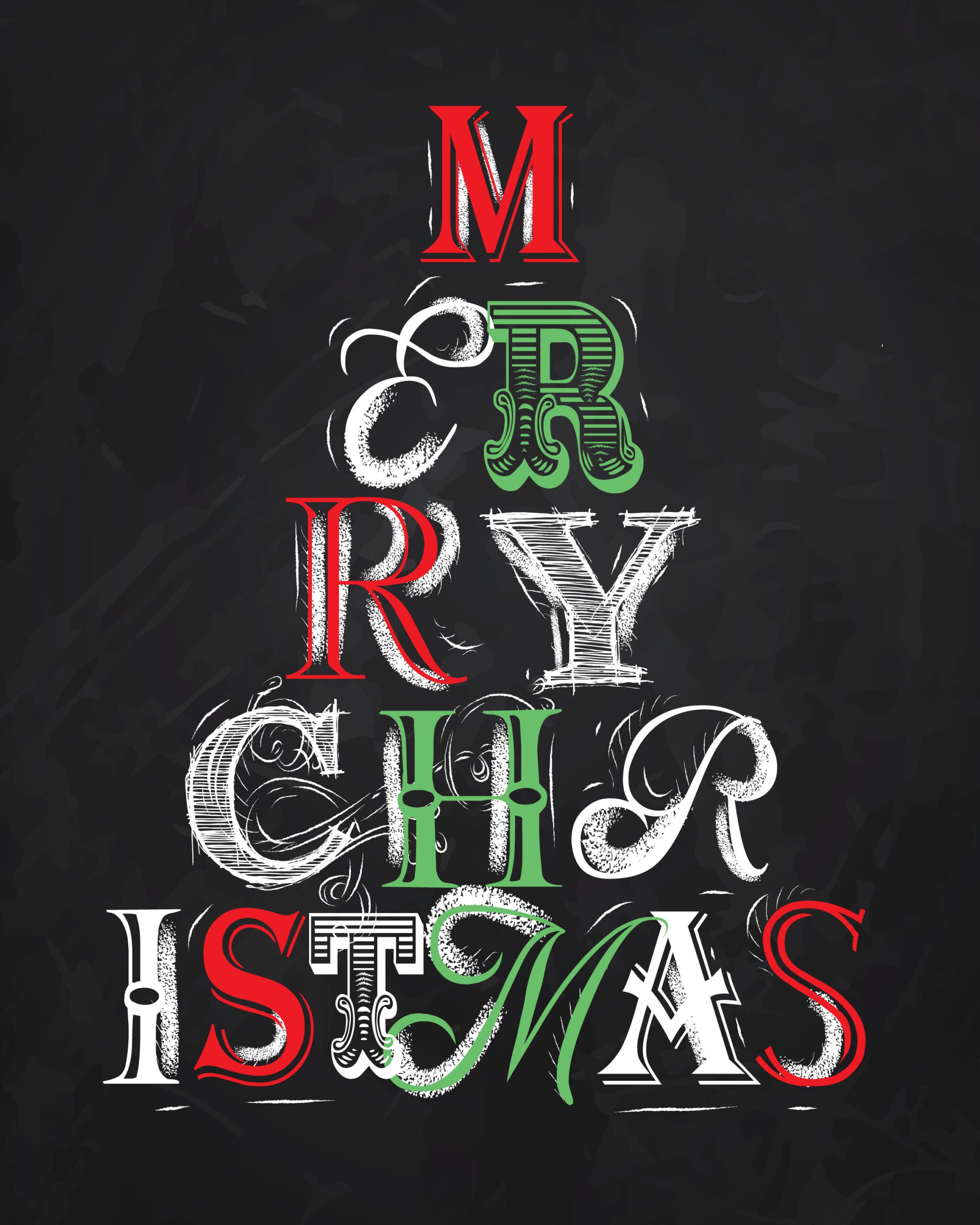 Merry Christmas Chalkboard 