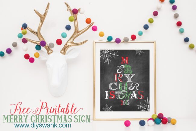 Merry Christmas Chalkboard Printable