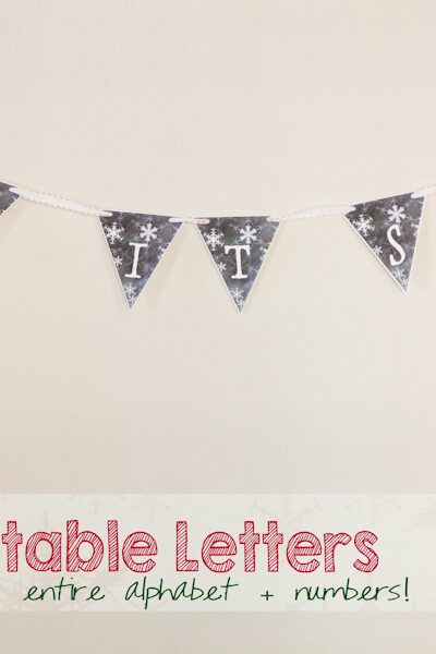 Free Printable Snowflake Chalkboard Letters!