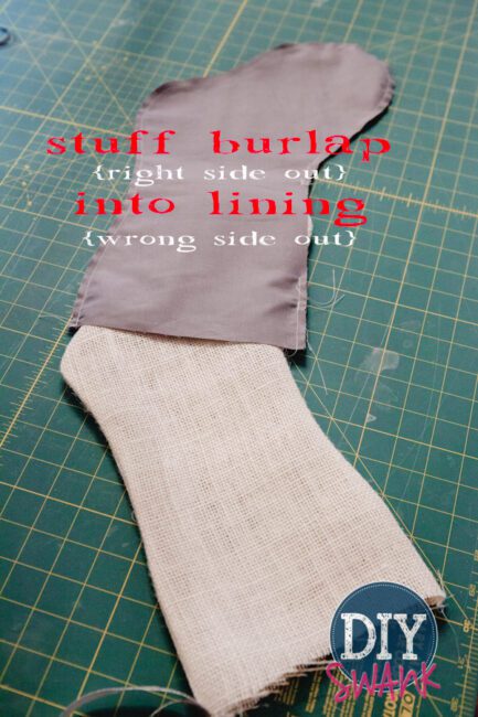 A simple no cuff DIY burlap stocking tutorial.