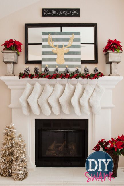 DIY Christmas Mantel