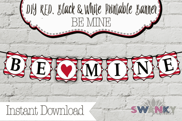 DIY-Printable_Be_Mine-Banner_Heart - Swanky Design Co.