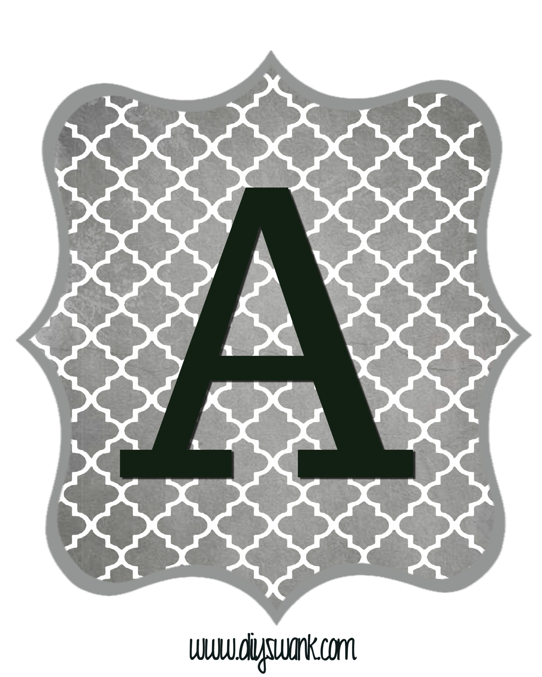 Gray_Black Letter_A - Swanky Design Co.