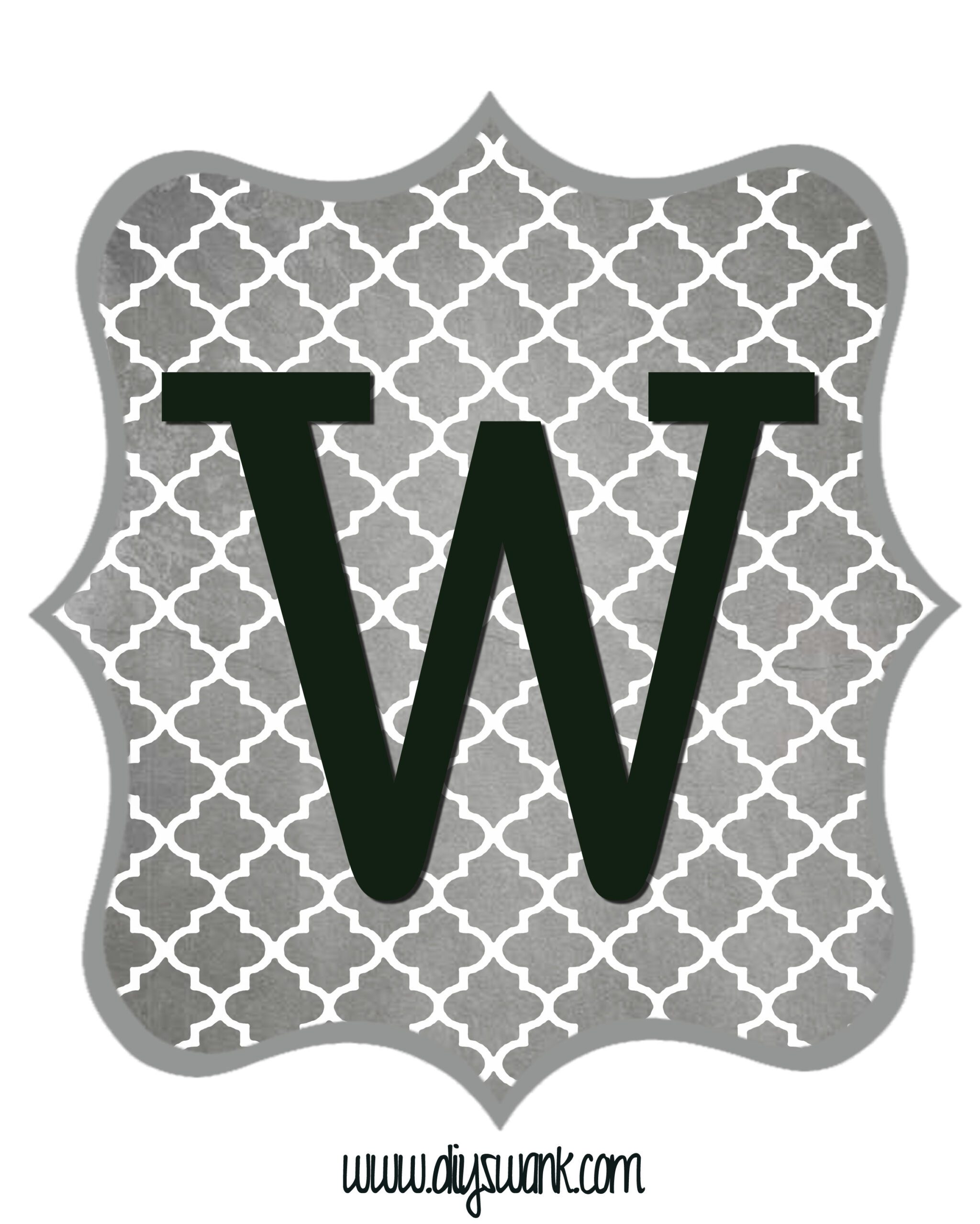 Gray_Black Letter_W - Swanky Design Co.