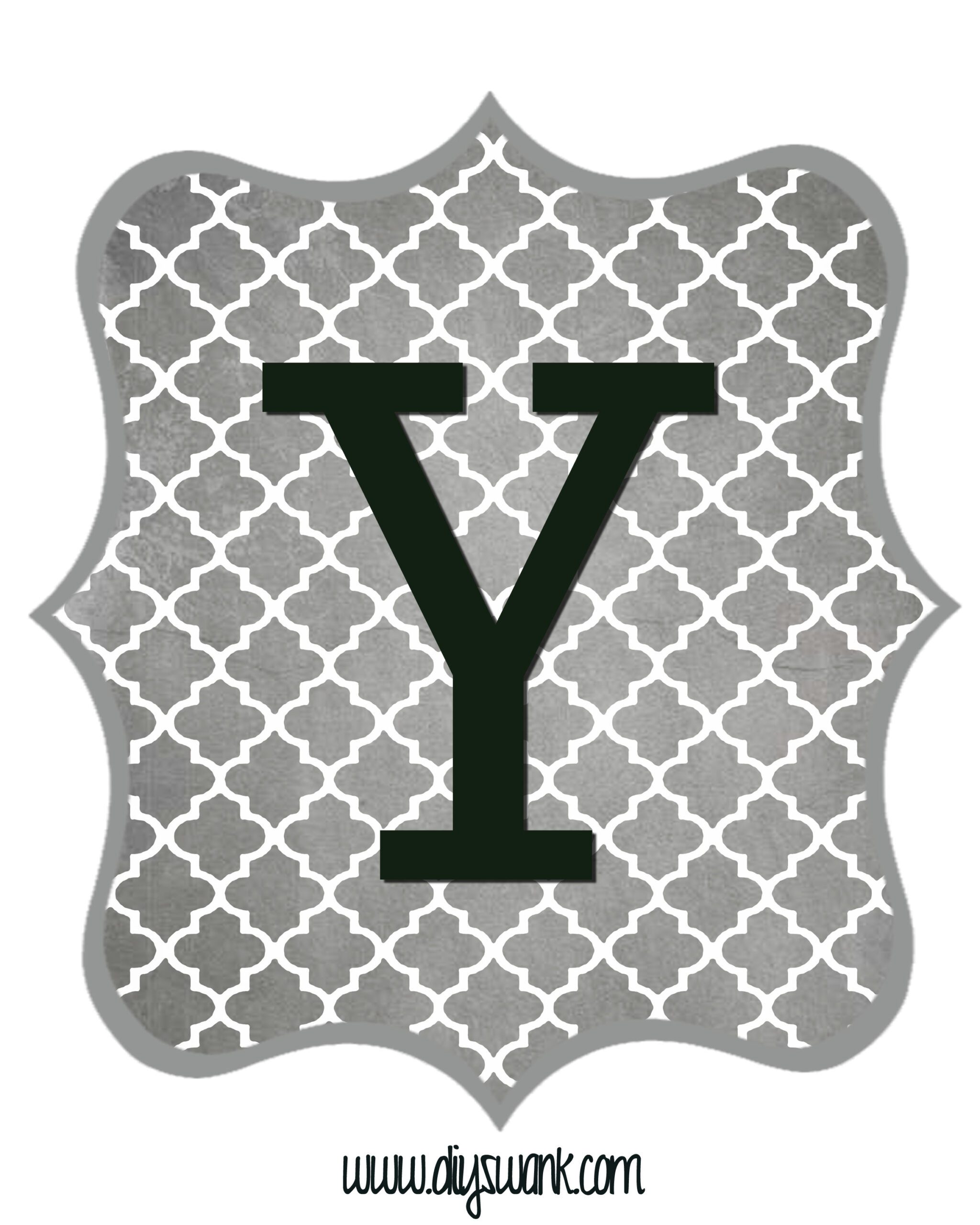 Gray_Black Letter_Y - Swanky Design Co.