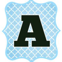 Blue and Black Printable Letters for Banners - Swanky Design Company