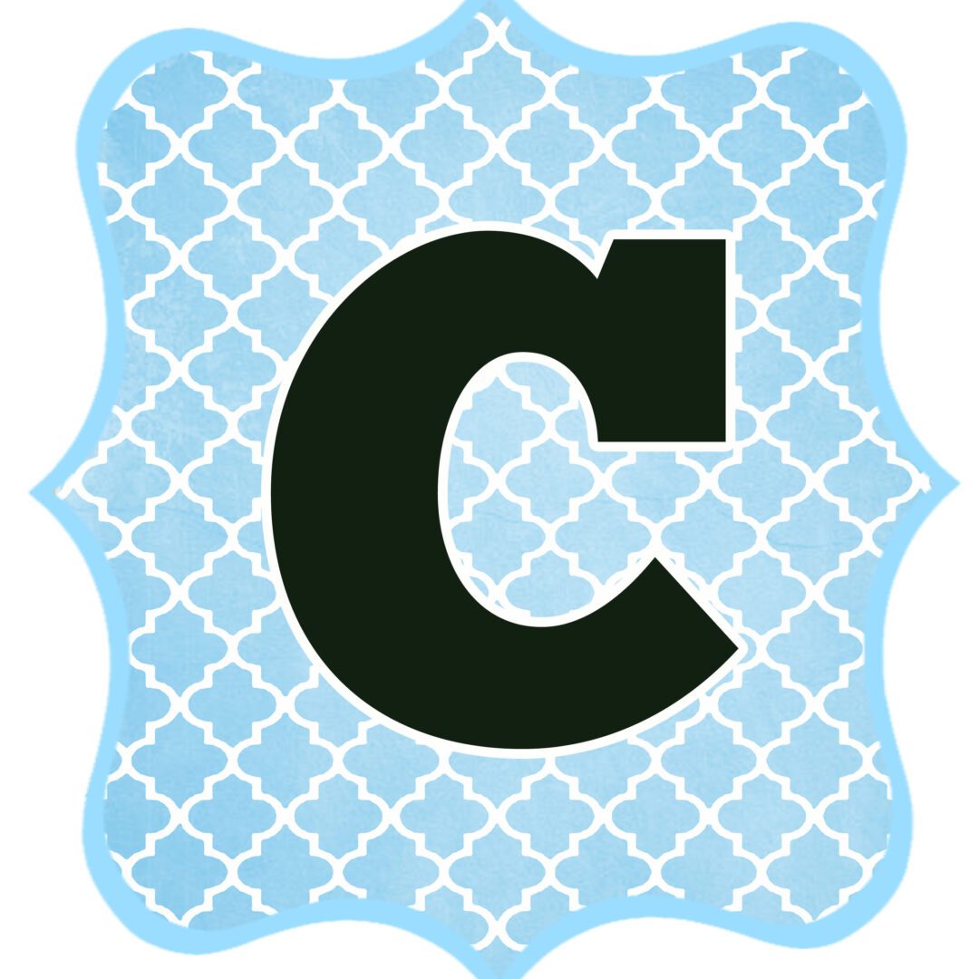 Blue and Black Printable Letters for Banners - Swanky Design Company