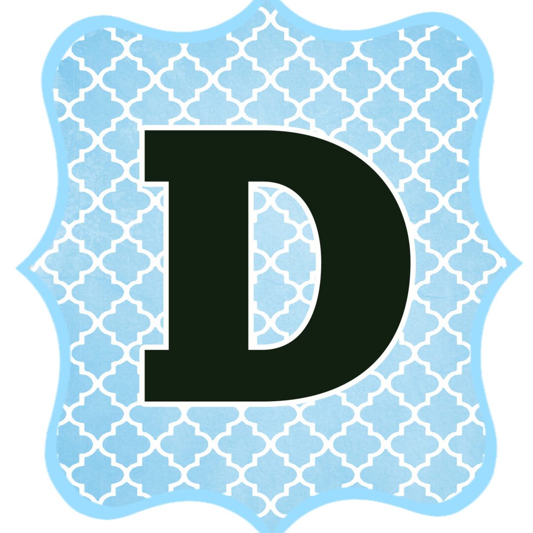Blue and Black Printable Letters for Banners - Swanky Design Company
