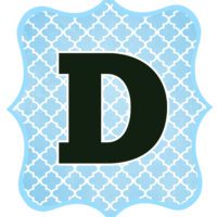 Blue and Black Printable Letters for Banners - Swanky Design Company