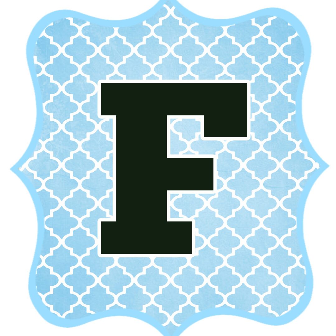 Blue and Black Printable Letters for Banners | Swanky Design Company