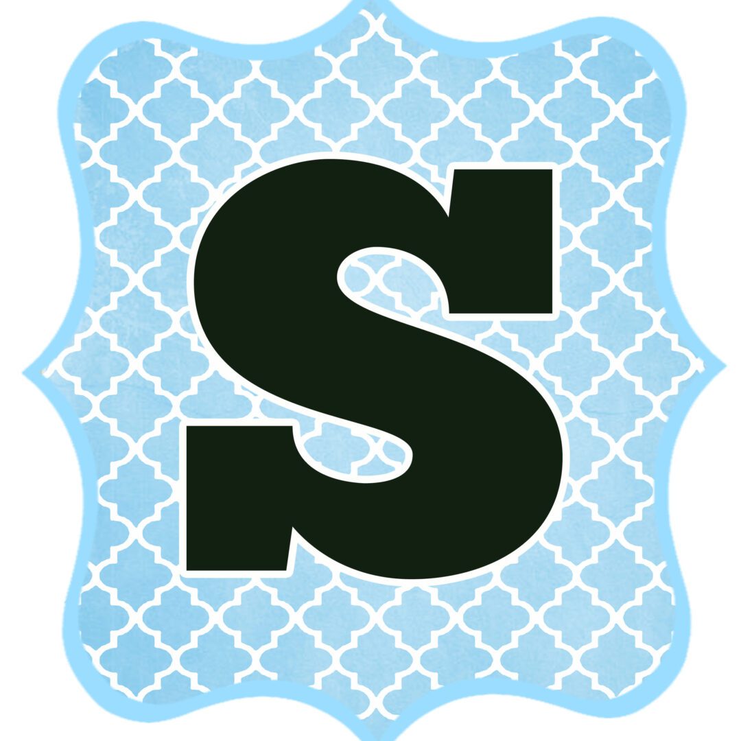 Blue and Black Printable Letters for Banners - Swanky Design Company