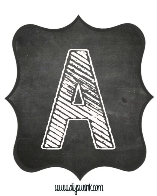 Printable_Chalkboard_ Letter_A - Swanky Design Co.