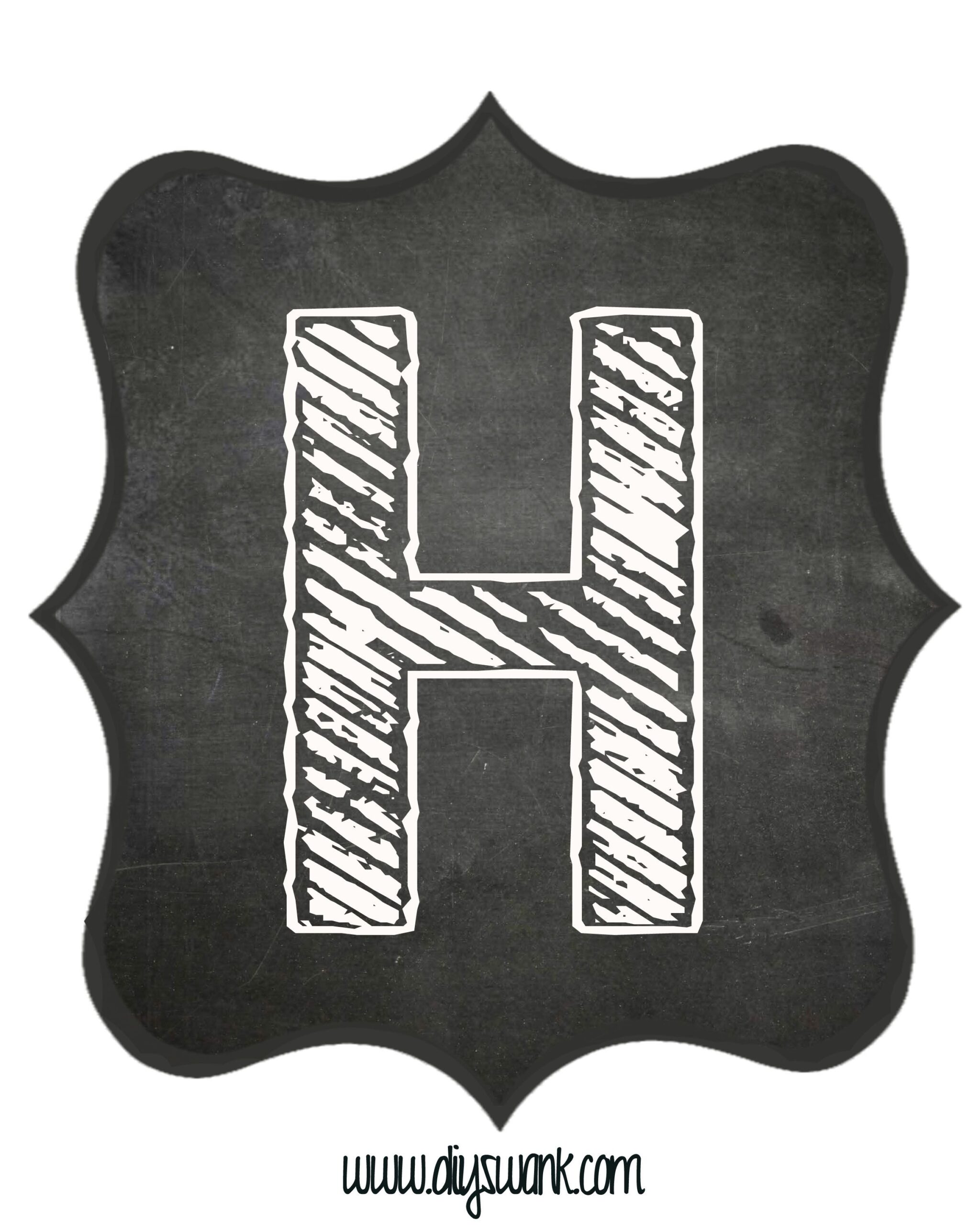 Printable_Chalkboard_ Letter_H - Swanky Design Co.