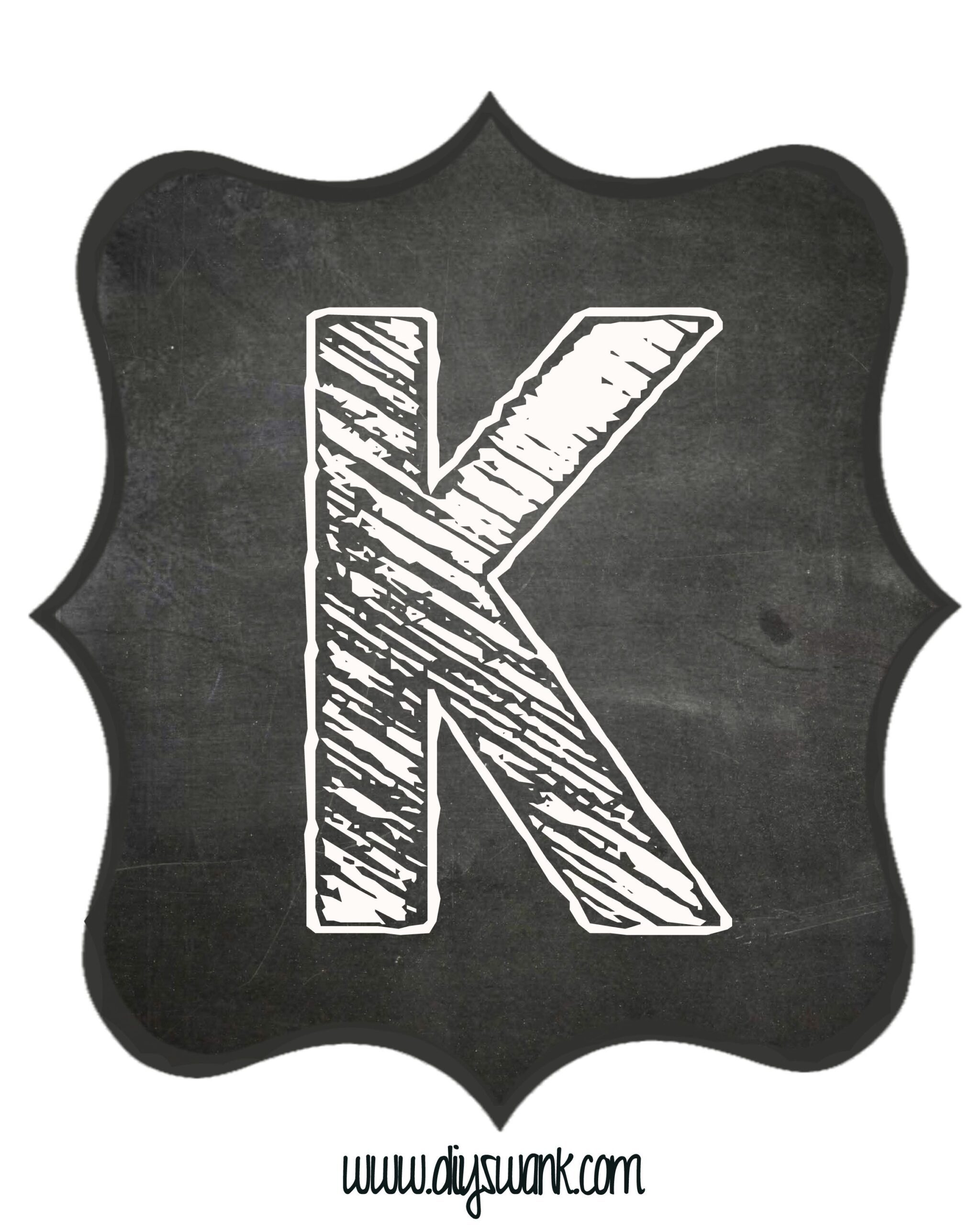Printable_Chalkboard_ Letter_K - Swanky Design Co.