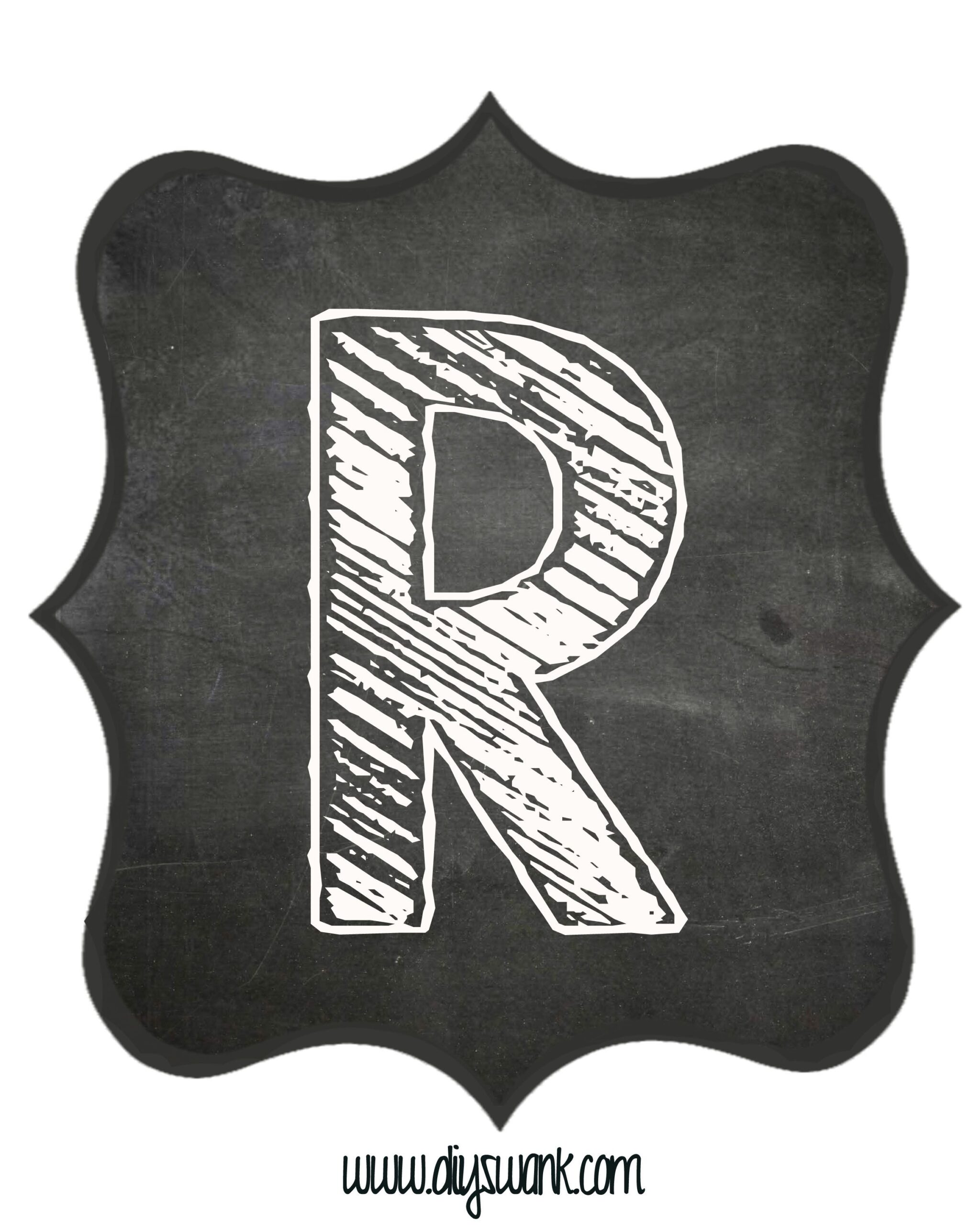 Printable_Chalkboard_ Letter_R - Swanky Design Co.