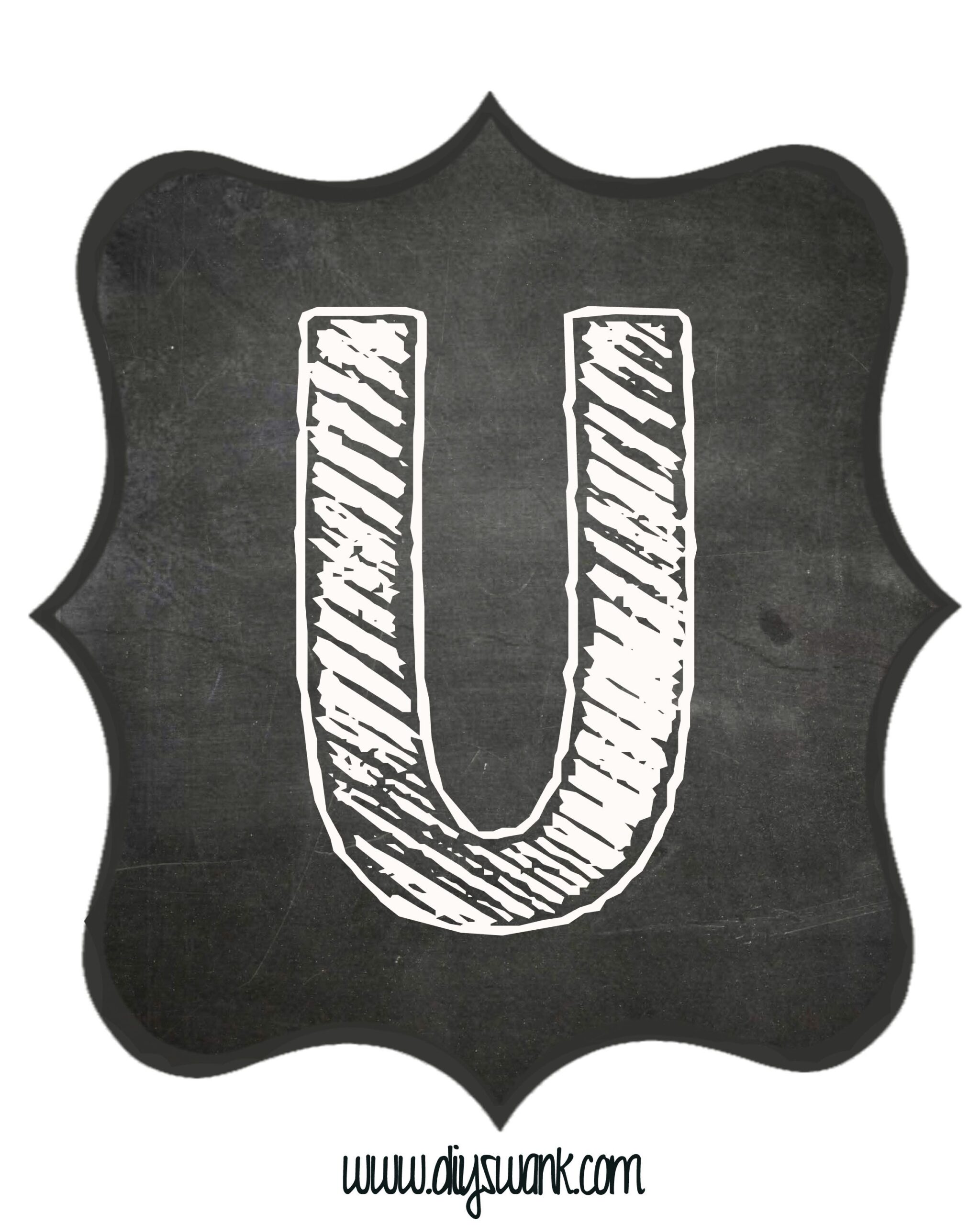 Printable_Chalkboard_ Letter_U - Swanky Design Co.