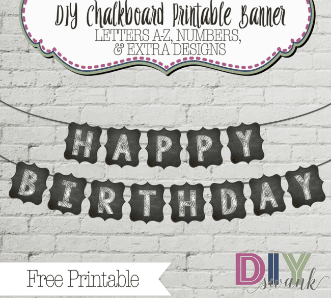 Chalkboard Letters for Banners-Free Printable