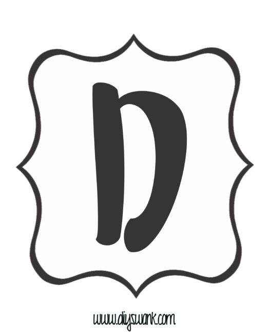 White and Black Letter_D