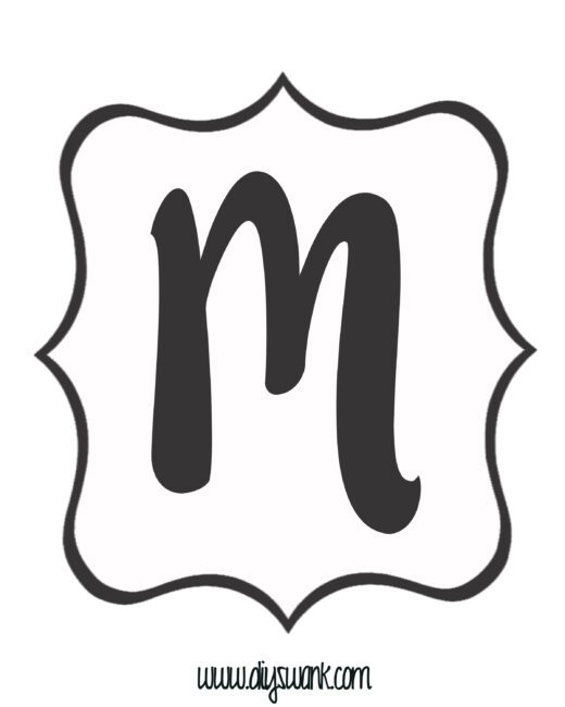White and Black Letter_M