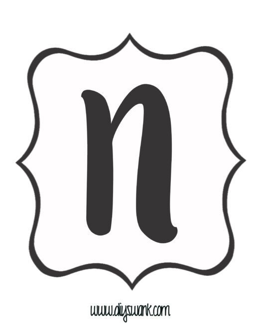 White and Black Letter_N