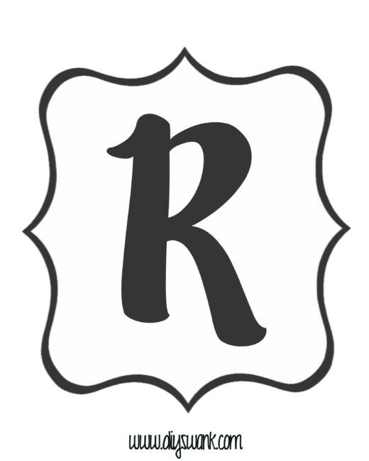 White and Black Letter_R