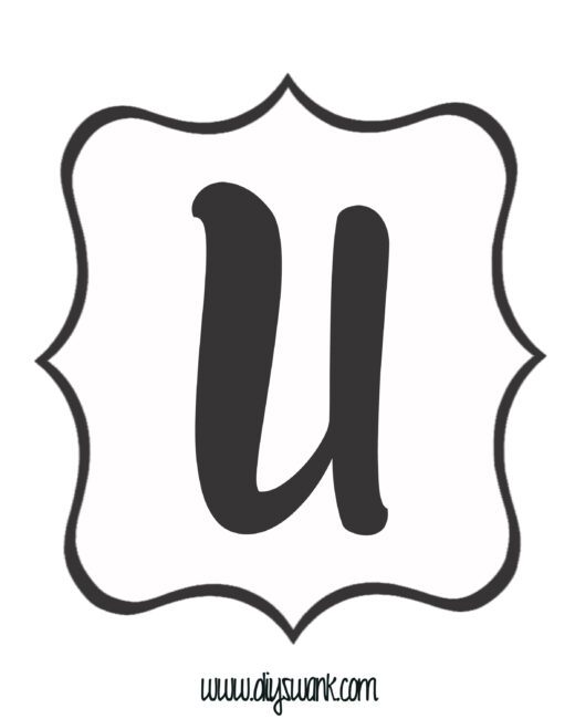 White and Black Letter_U