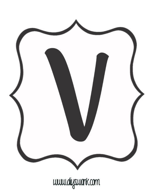 White and Black Letter_V