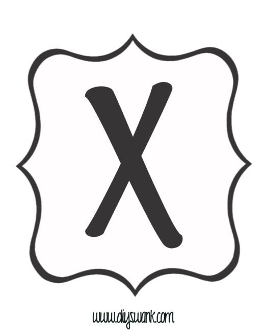 White and Black Letter_X