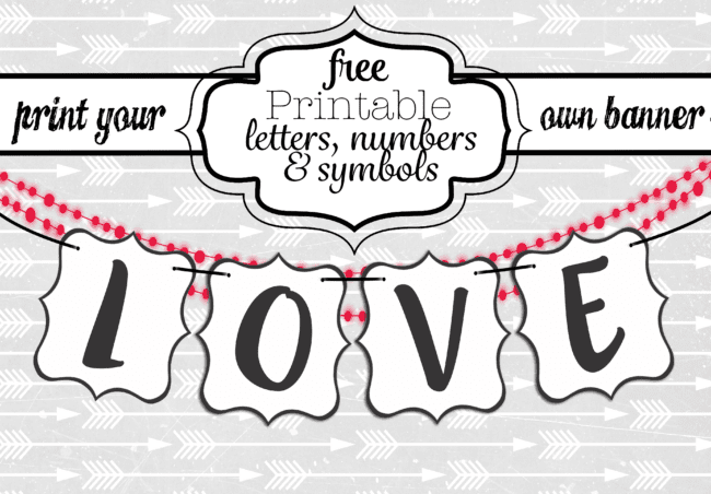 Free Printable Black and White Banner Letters - Swanky Design Co.