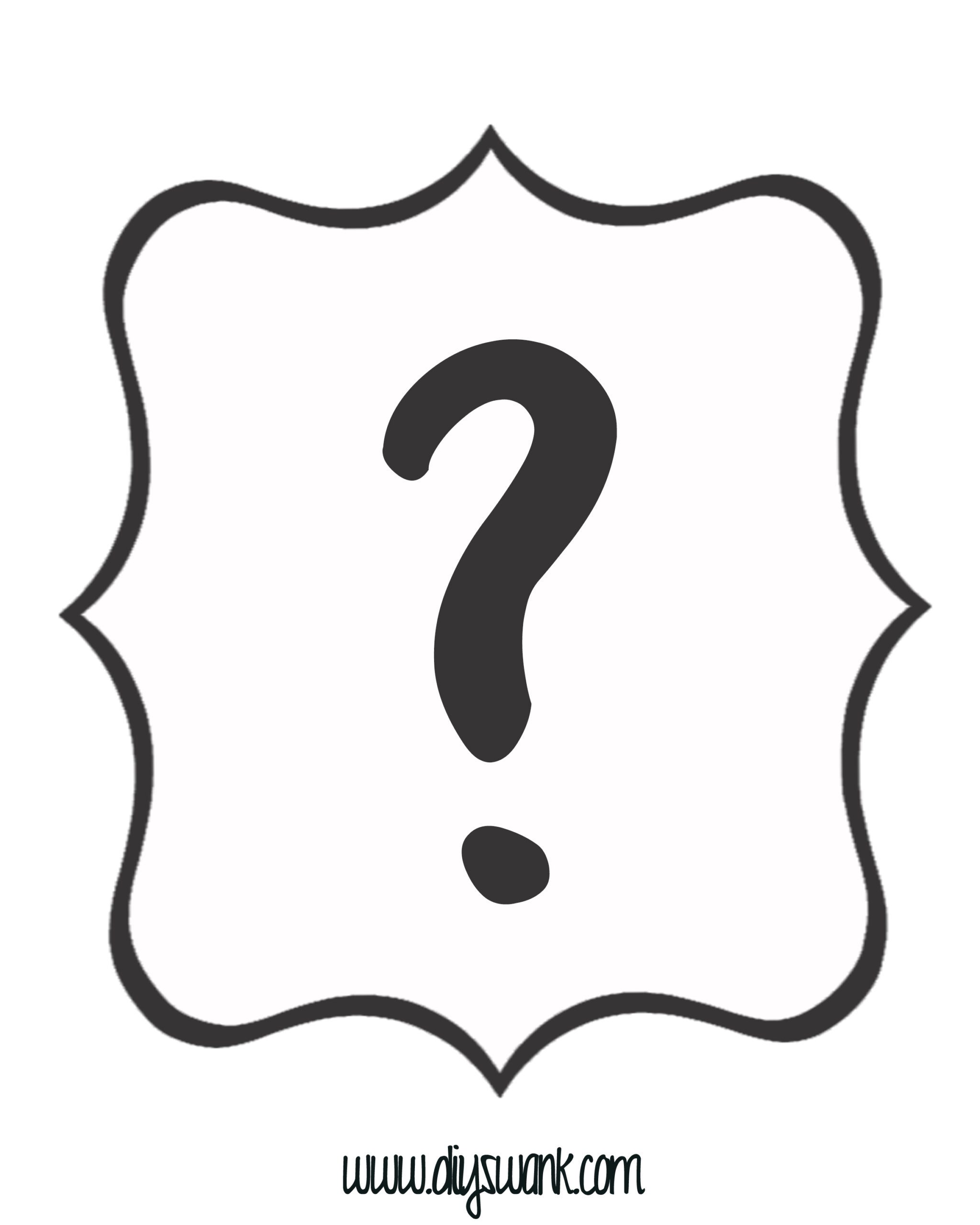 Printable Letters Question Mark White and Black Letter_Question_Mark - Swanky Design Co.