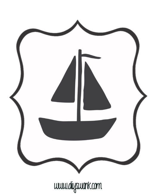 White and Black Sail Boat Banner