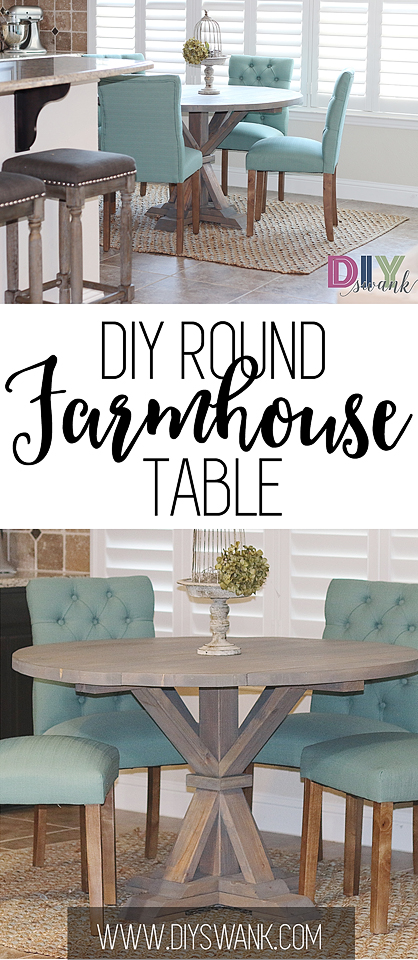 DIY ROUND FARMHOUSE TABLE