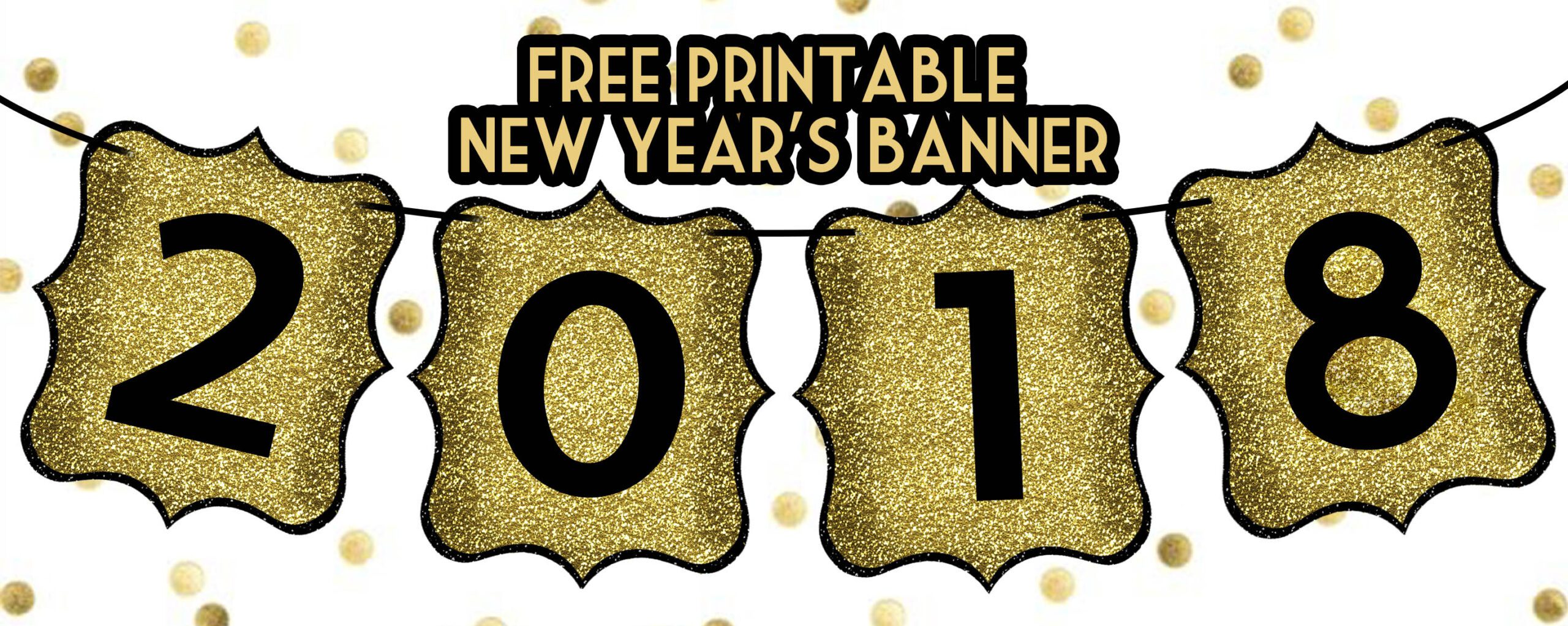 Free printable banner letters, printable banner letters, free printable banner Happy New Year Banner - Swanky Design Company