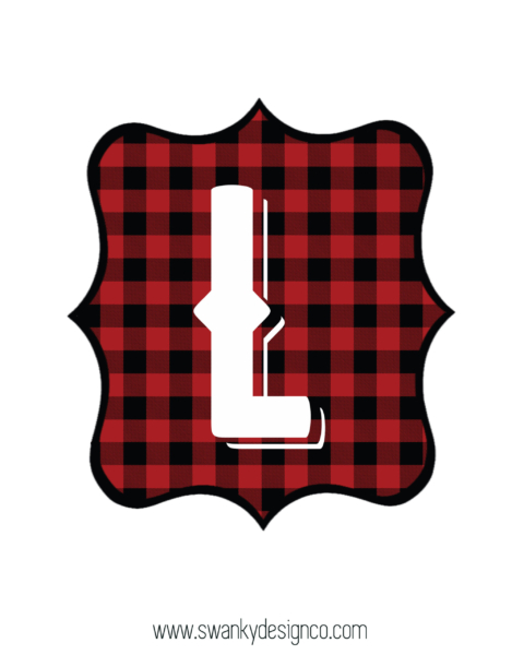 buffalo plaid free printable banner letters swanky design company